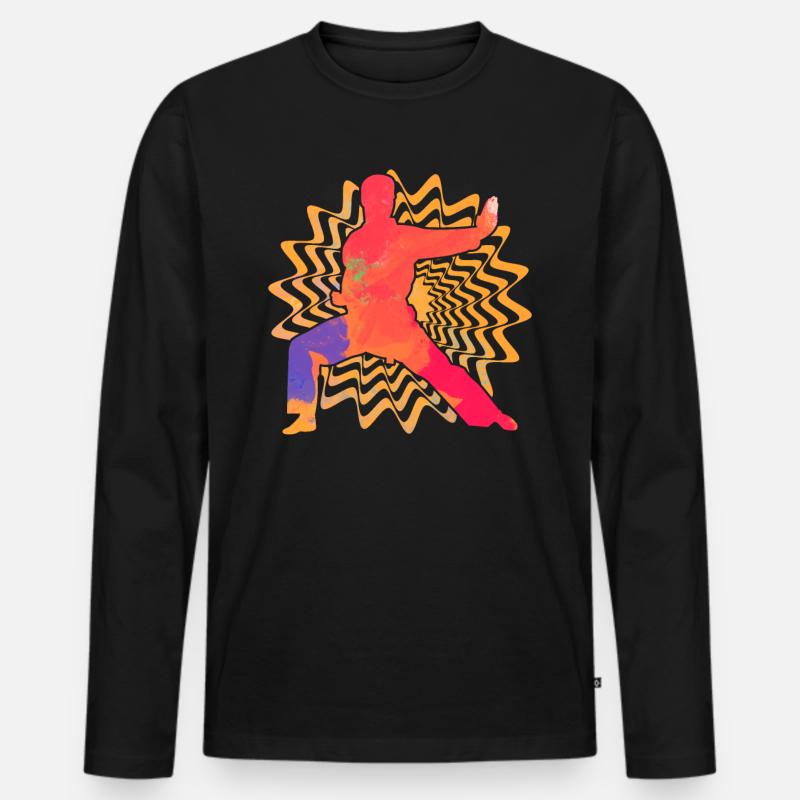 Wing Chun Kung Fu - Männer Premium Bio Langarmshirt - Schwarz