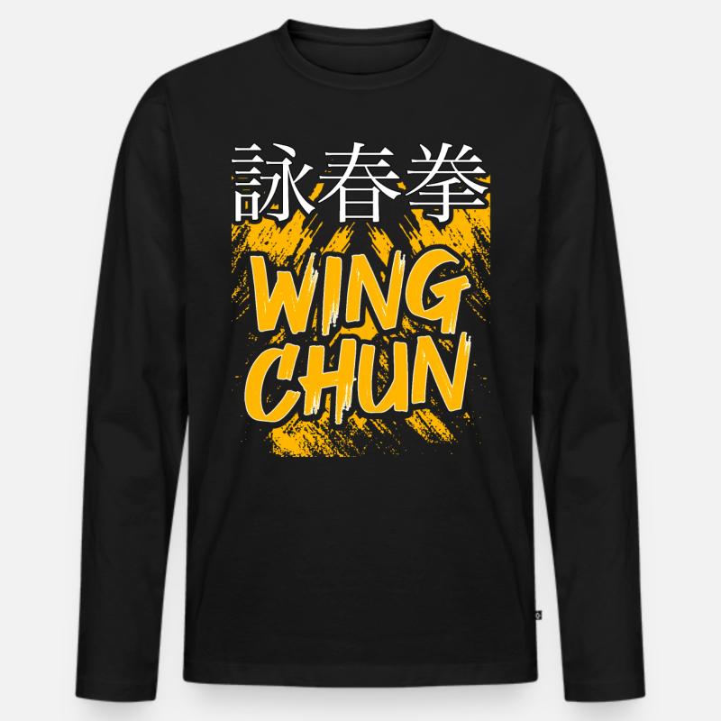 Wing Chun - Männer Premium Bio Langarmshirt - Schwarz