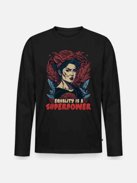 Equality is a Superpower - Men's Premium Organic Long Sleeve Shirt - black
