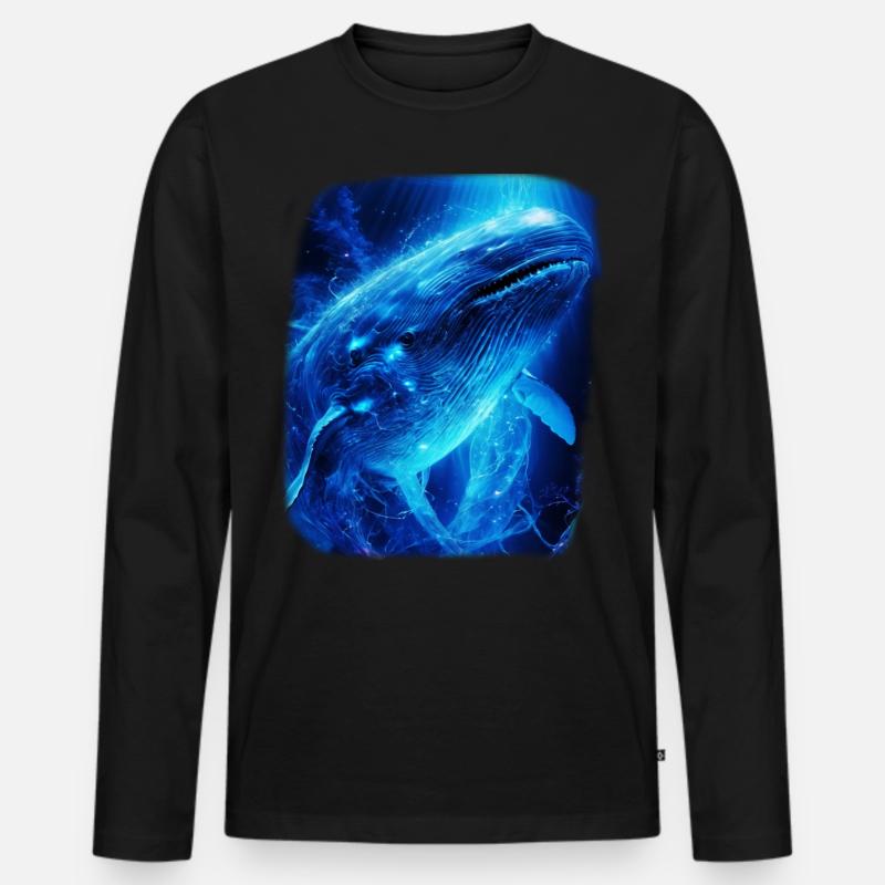Blauwal - Männer Premium Bio Langarmshirt - Schwarz