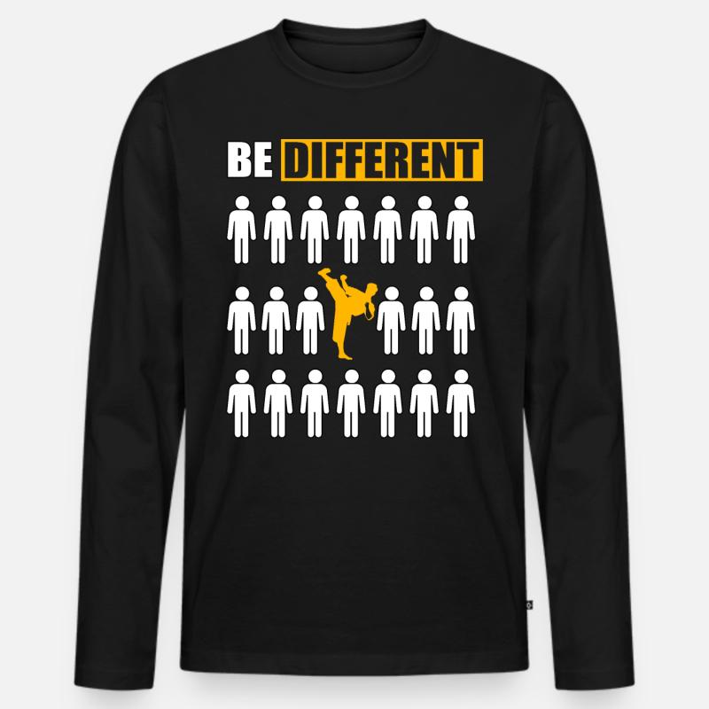 Sei anders Taekwondo - Männer Premium Bio Langarmshirt - Schwarz