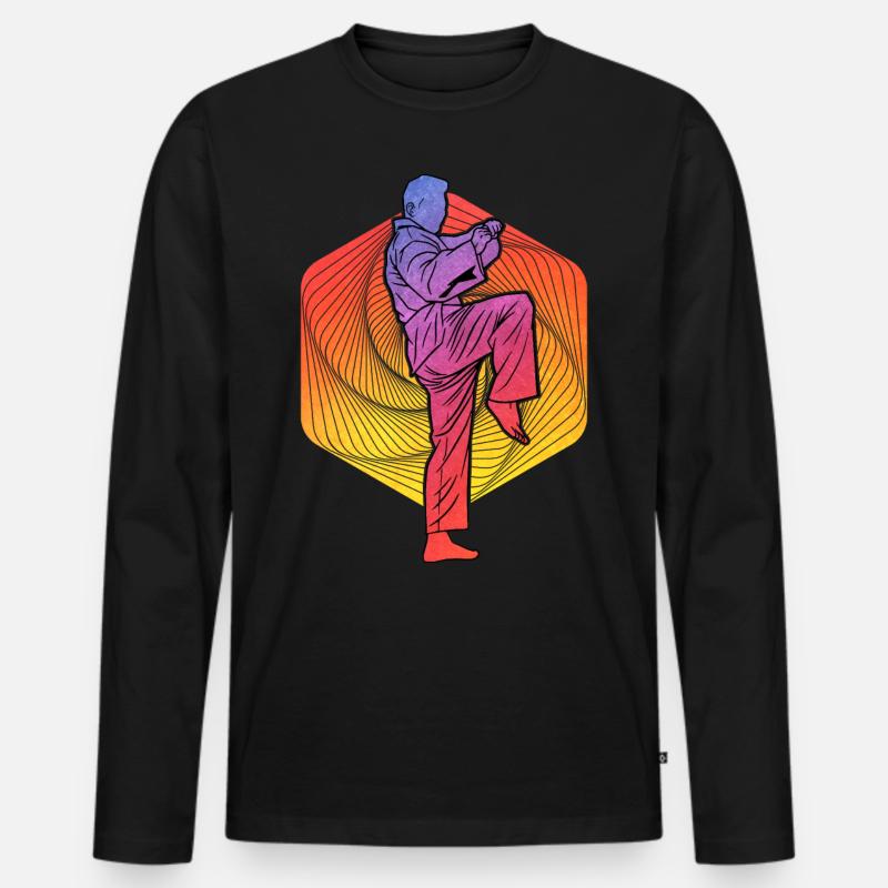 Taekwondo - Männer Premium Bio Langarmshirt - Schwarz