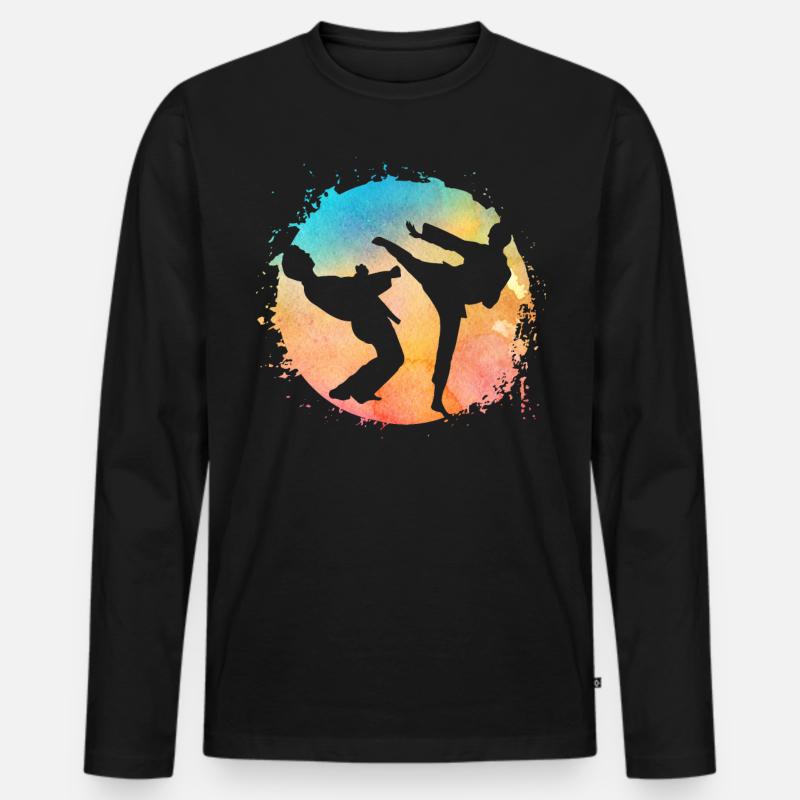 Taekwondo - Männer Premium Bio Langarmshirt - Schwarz