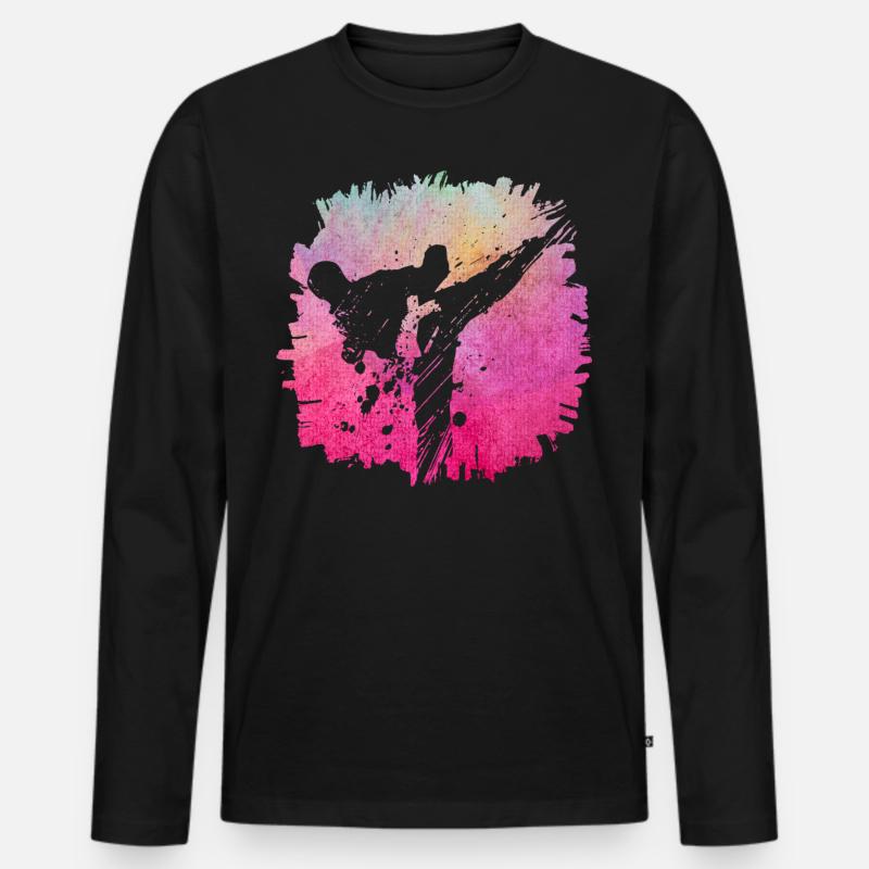 Taekwondo - Männer Premium Bio Langarmshirt - Schwarz