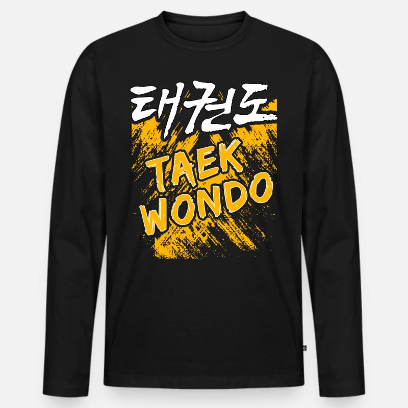 Taekwondo - Männer Premium Bio Langarmshirt - Schwarz