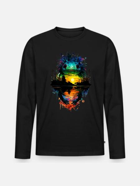 Axolotl - Men's Premium Organic Long Sleeve Shirt - black