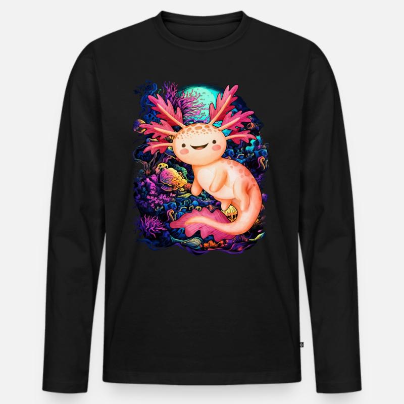 Axolotl - Männer Premium Bio Langarmshirt - Schwarz