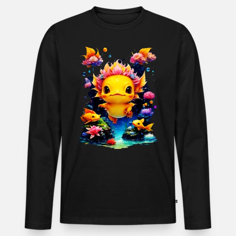 Axolotl - Männer Premium Bio Langarmshirt - Schwarz