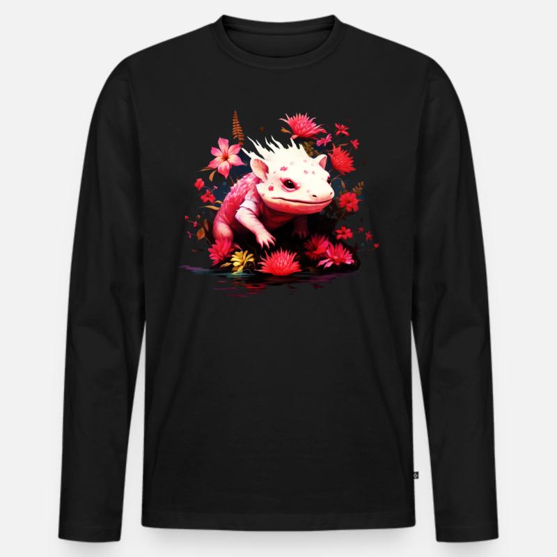 Axolotl - Männer Premium Bio Langarmshirt - Schwarz