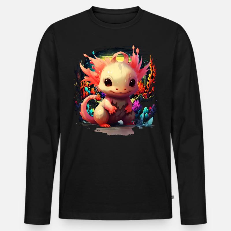 Axolotl - Männer Premium Bio Langarmshirt - Schwarz
