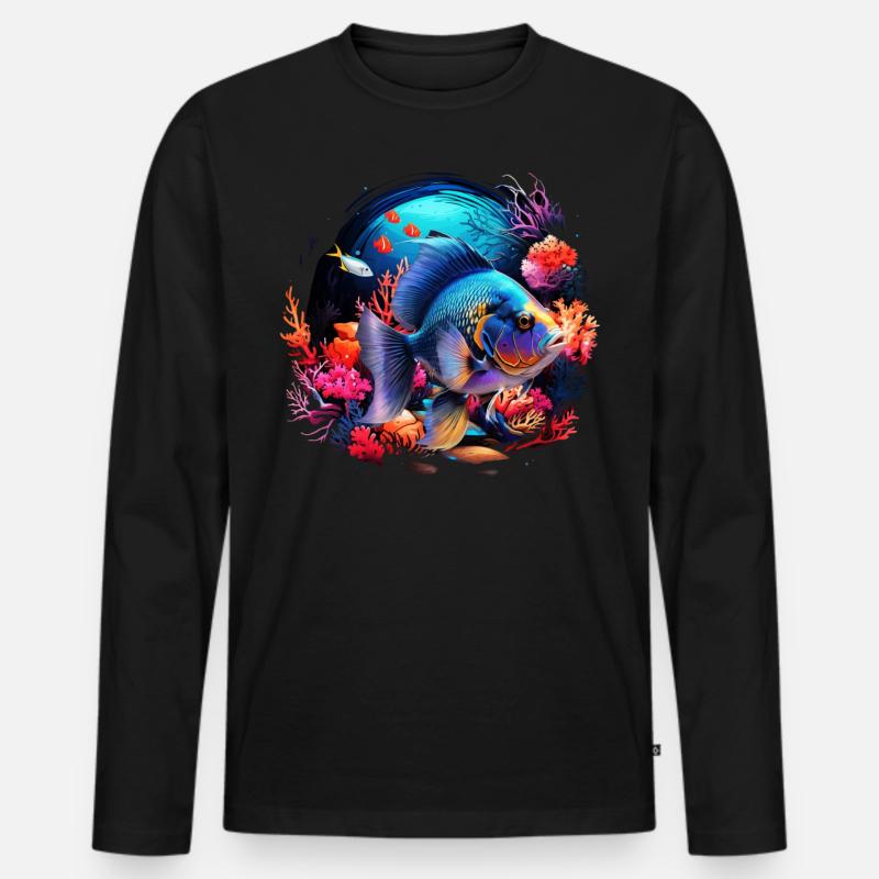 Skalar - Männer Premium Bio Langarmshirt - Schwarz