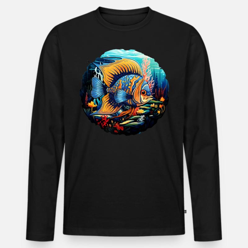 Skalar - Männer Premium Bio Langarmshirt - Schwarz