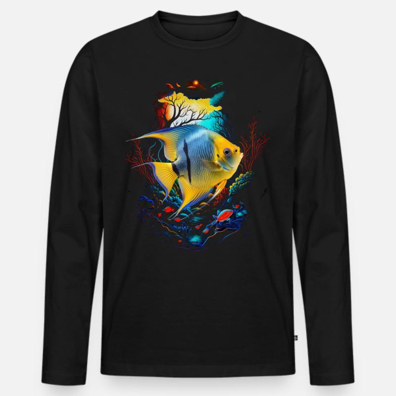 Skalar - Männer Premium Bio Langarmshirt - Schwarz