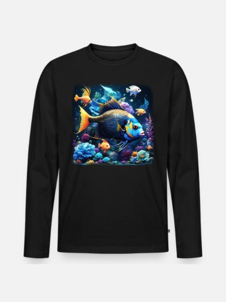 Angelfish - Men's Premium Organic Long Sleeve Shirt - black