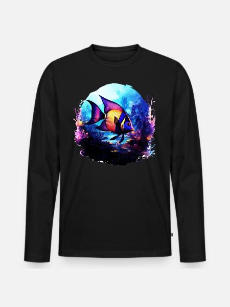 Angelfish - Men's Premium Organic Long Sleeve Shirt - black