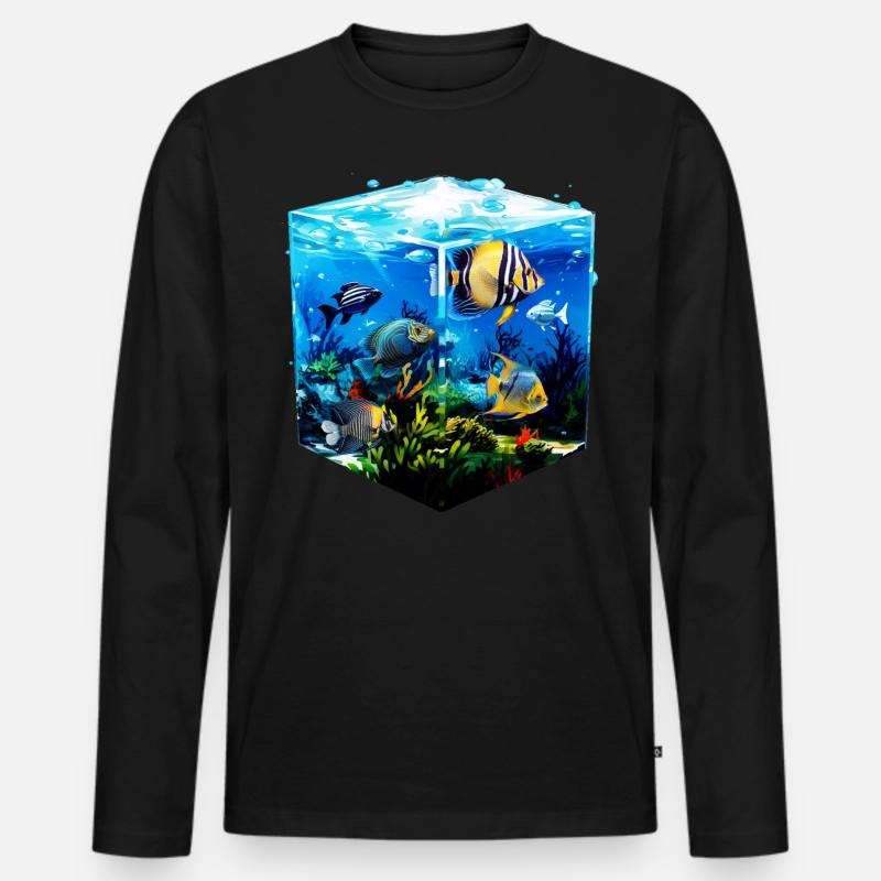 Skalar - Männer Premium Bio Langarmshirt - Schwarz
