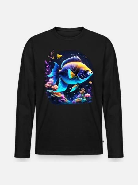 Angelfish - T-shirt manches longues Premium bio Homme - noir