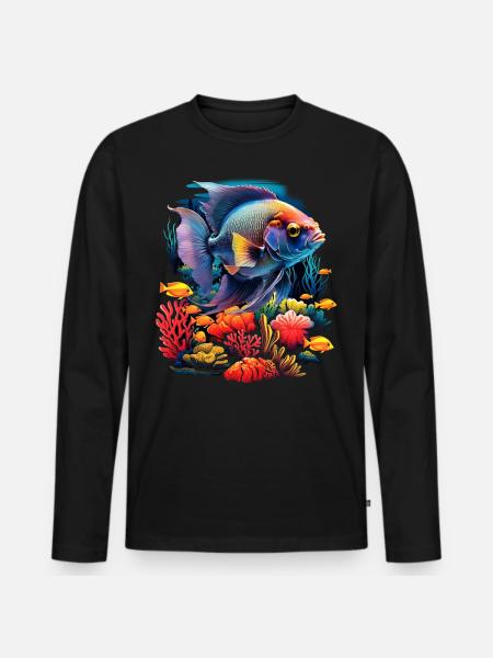 Angelfish - Men's Premium Organic Long Sleeve Shirt - black