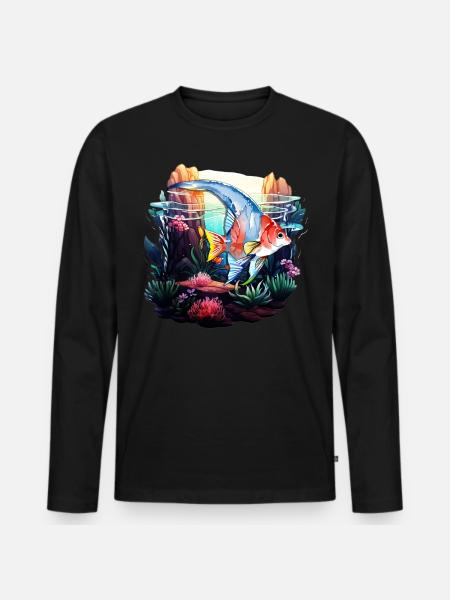 Angelfish - Men's Premium Organic Long Sleeve Shirt - black