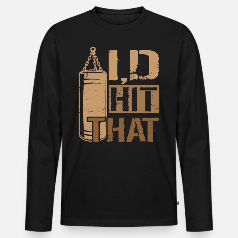 J’avais frappé cette boxe - T-shirt manches longues Premium bio Homme - noir