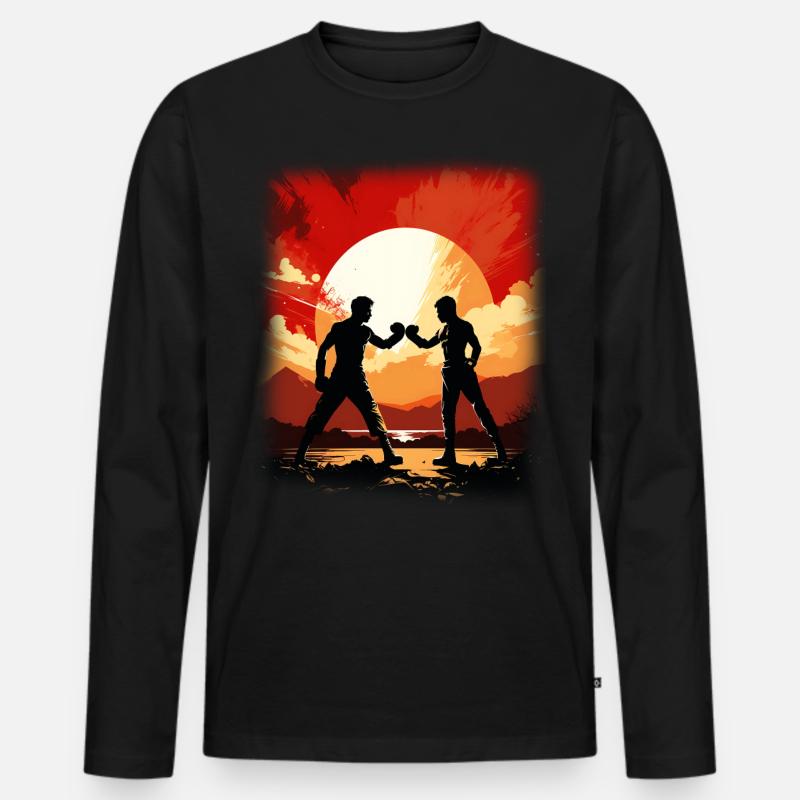 Boxen - Männer Premium Bio Langarmshirt - Schwarz