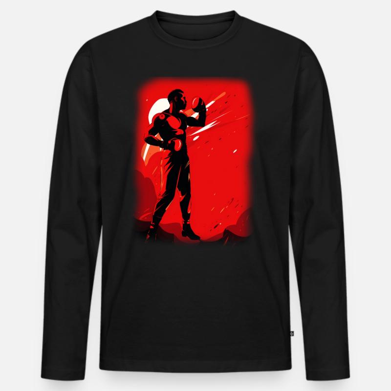 Boxen - Männer Premium Bio Langarmshirt - Schwarz