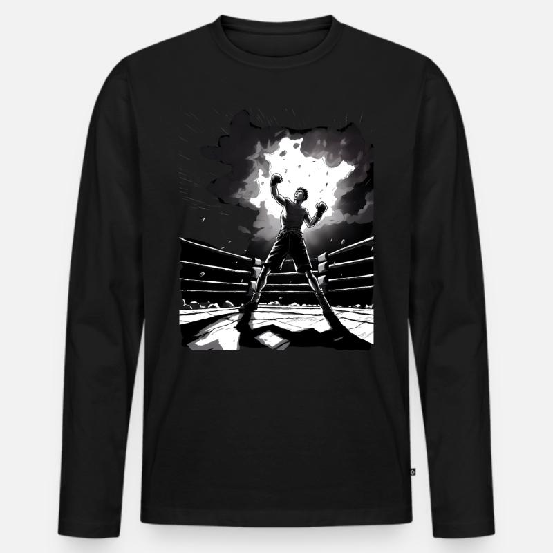 Boxen - Männer Premium Bio Langarmshirt - Schwarz