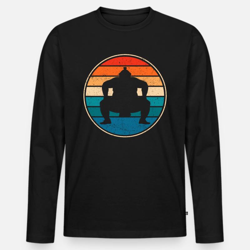Sumo - Männer Premium Bio Langarmshirt - Schwarz