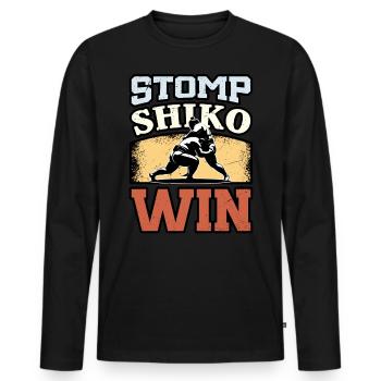 Stomp Shiko Win - Men's Premium Organic Long Sleeve Shirt - black - Front - Nico (187cm)