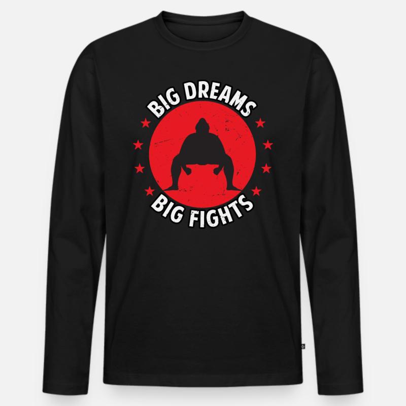 Große Träume, große Kämpfe - Männer Premium Bio Langarmshirt - Schwarz