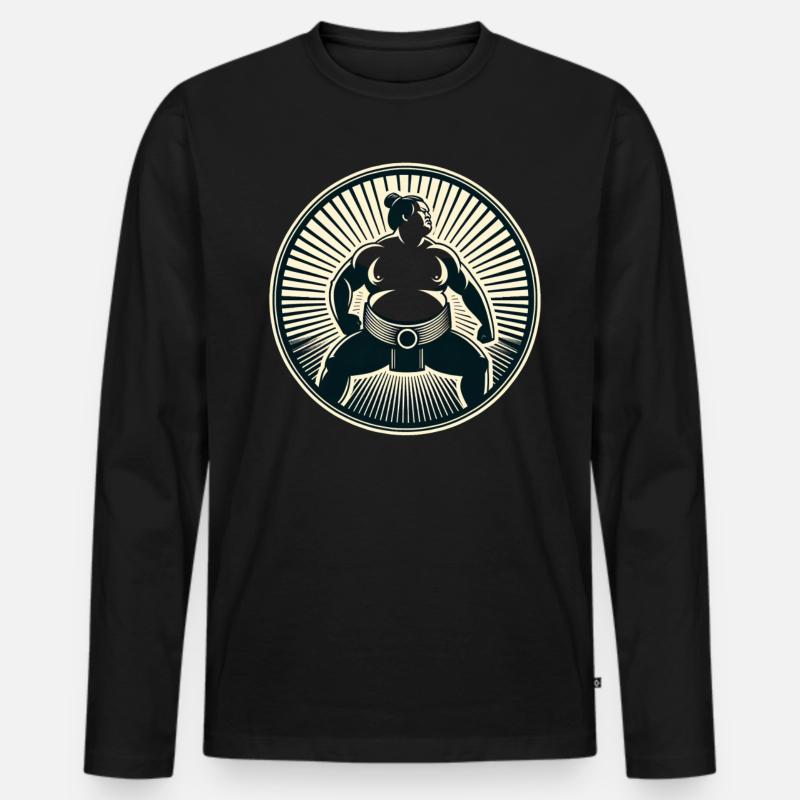 Sumo - Männer Premium Bio Langarmshirt - Schwarz