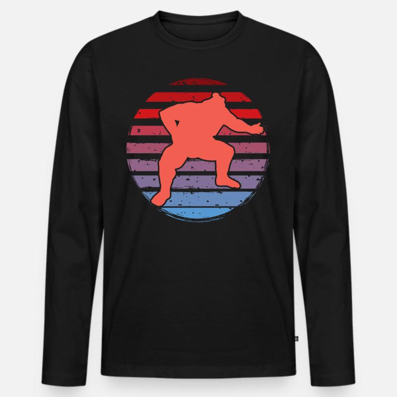 Sumo - Männer Premium Bio Langarmshirt - Schwarz
