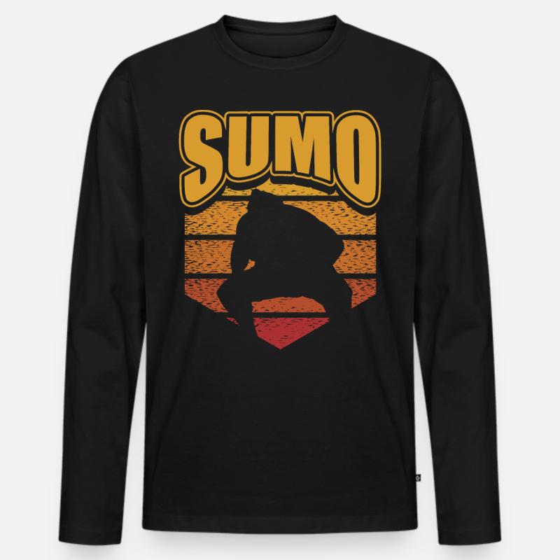 Sumo - Männer Premium Bio Langarmshirt - Schwarz