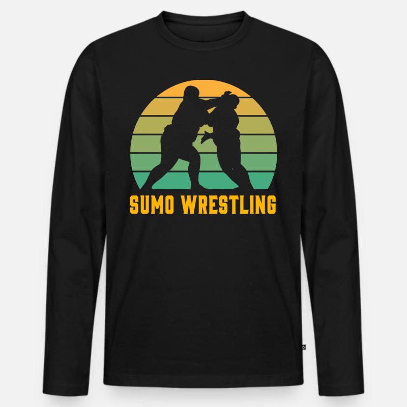 Sumo-Ringen - Männer Premium Bio Langarmshirt - Schwarz