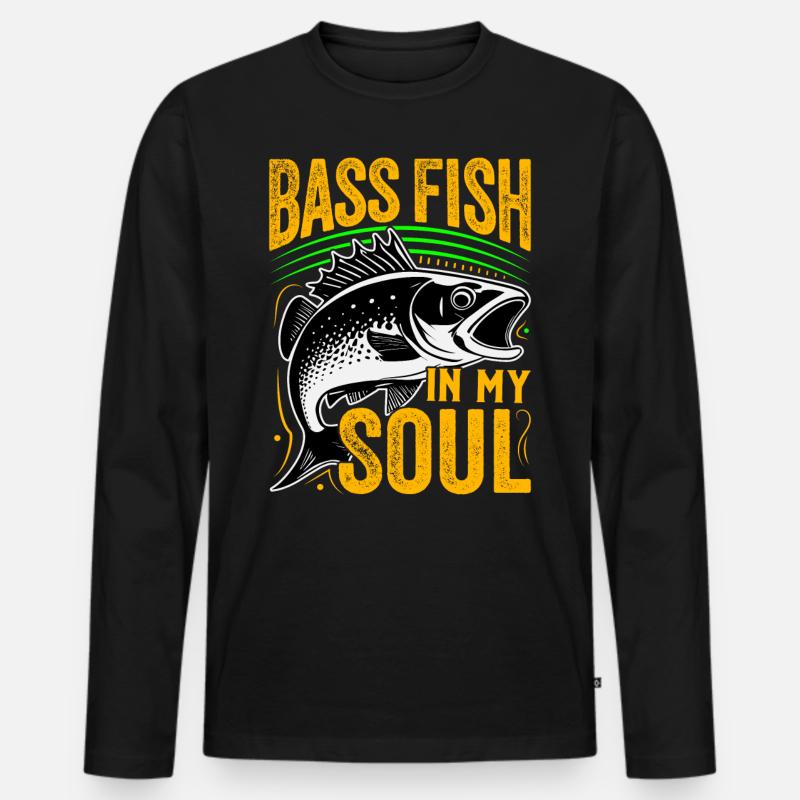 Barschfisch in meiner Seele - Männer Premium Bio Langarmshirt - Schwarz