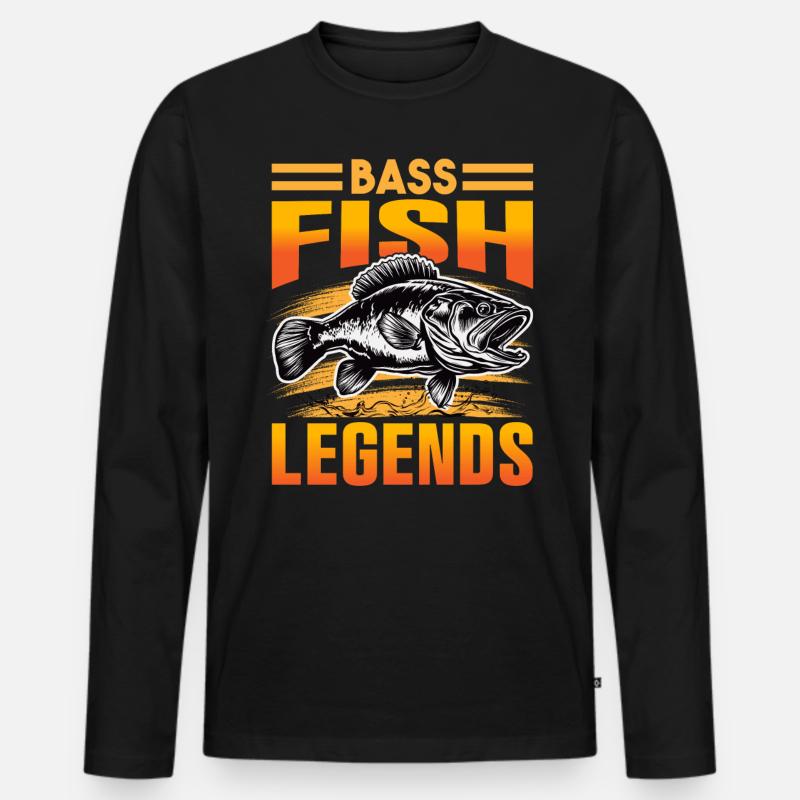 Barschfisch-Legenden - Männer Premium Bio Langarmshirt - Schwarz
