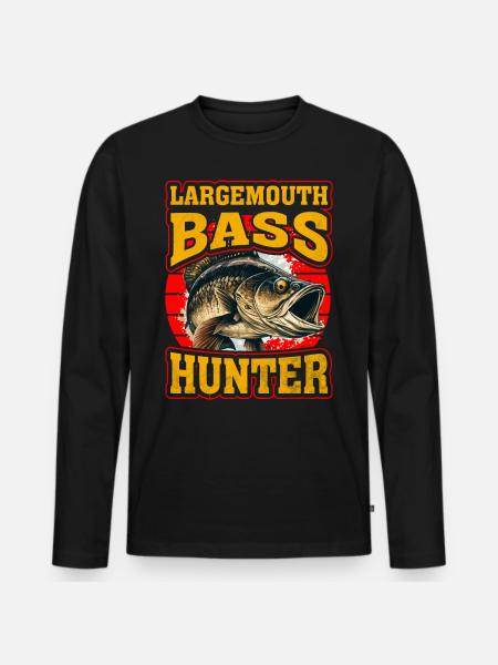 Largemouth Bass Hunter - Men's Premium Organic Long Sleeve Shirt - black