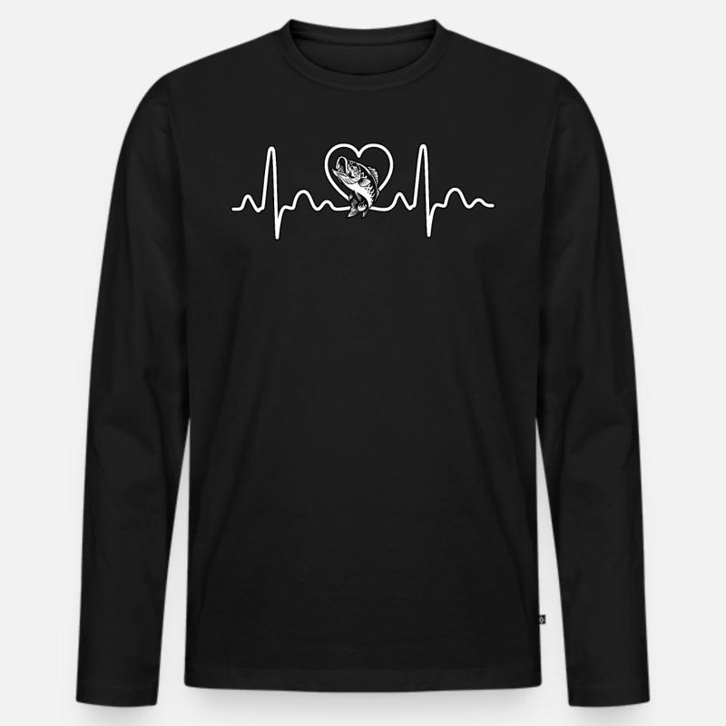Barschfisch Herzschlag - Männer Premium Bio Langarmshirt - Schwarz