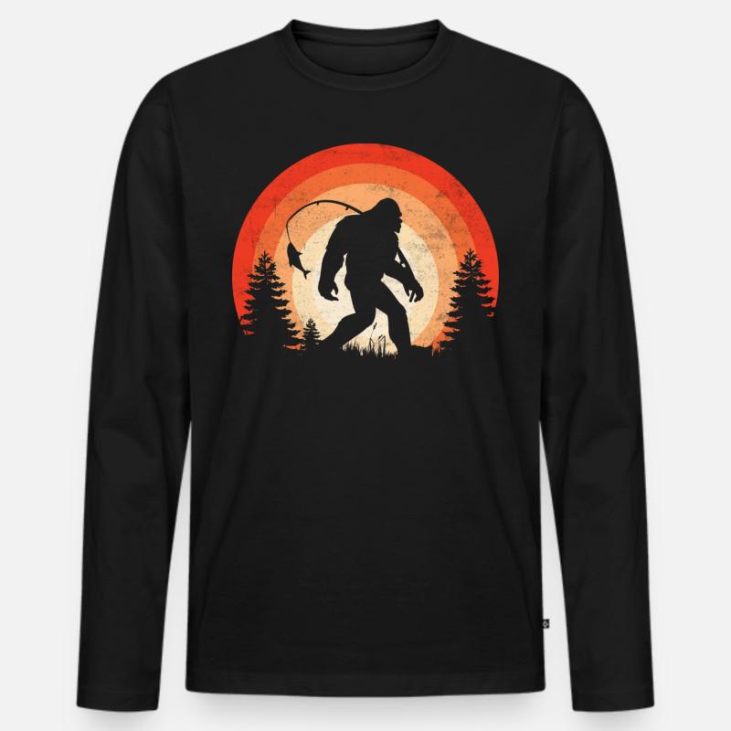 Barschfisch Big Foot - Männer Premium Bio Langarmshirt - Schwarz