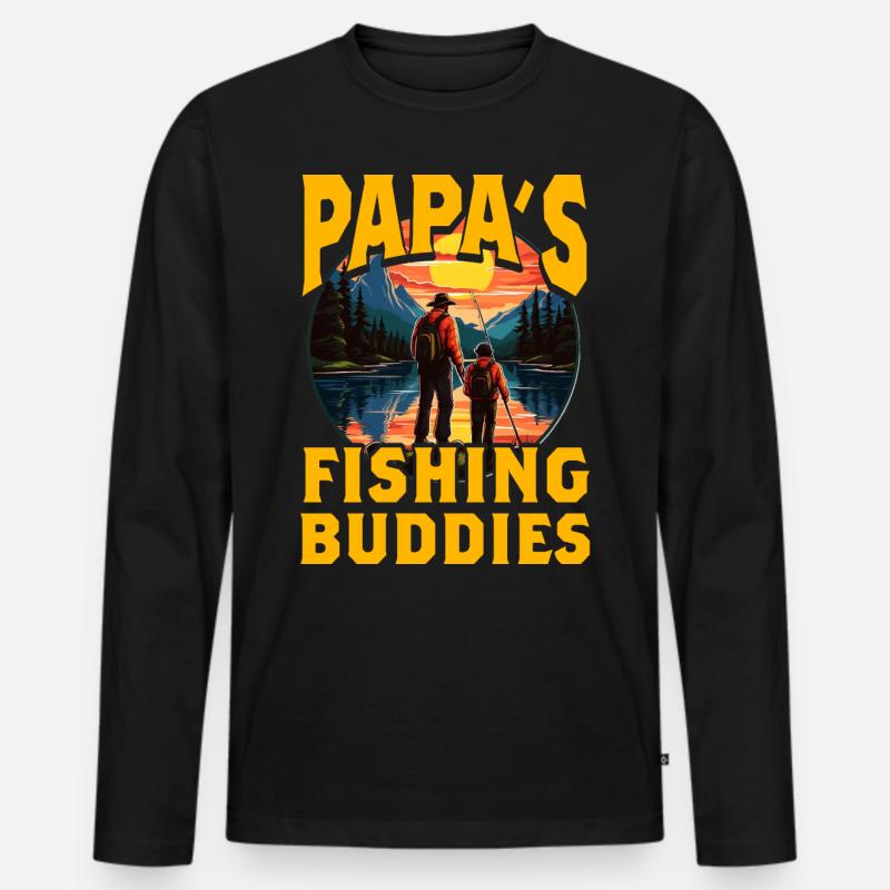 Papas Angelfreunde - Männer Premium Bio Langarmshirt - Schwarz
