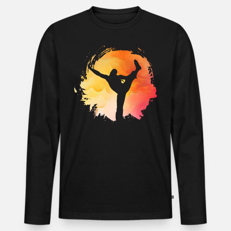 Capoeira - Männer Premium Bio Langarmshirt - Schwarz