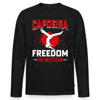 Capoeira freedom in motion - Men's Premium Organic Long Sleeve Shirt - black - Front - Nico (187cm)