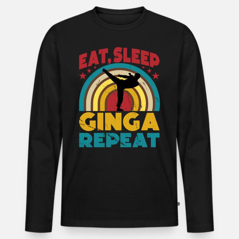 Eat Sleep Ginga Repeat - Men's Premium Organic Long Sleeve Shirt - black