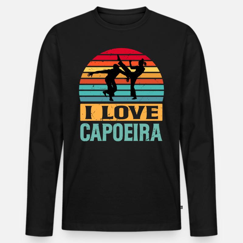 Ich liebe Capoeira - Männer Premium Bio Langarmshirt - Schwarz
