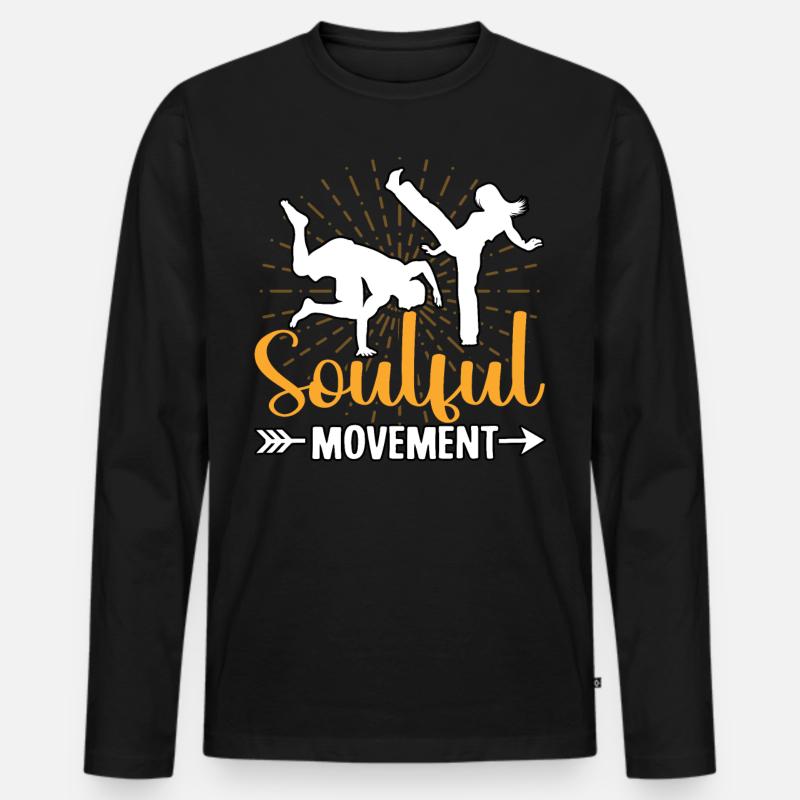 Seelenvolle Bewegung - Männer Premium Bio Langarmshirt - Schwarz