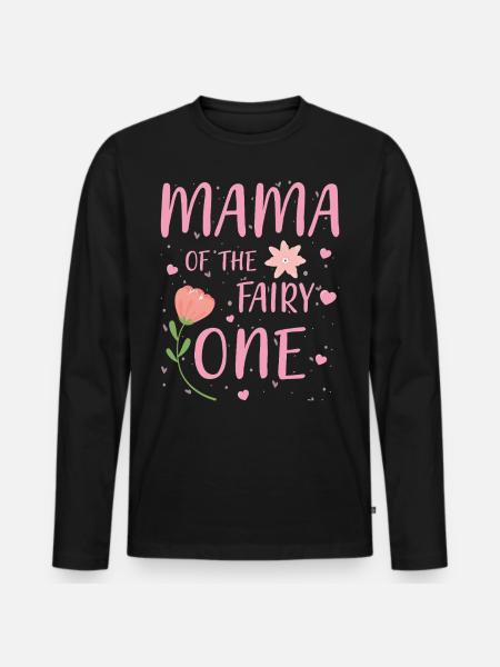 Mama der Fee Eins - Männer Premium Bio Langarmshirt - Schwarz