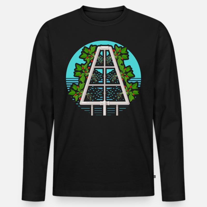 Hydroponik - Männer Premium Bio Langarmshirt - Schwarz