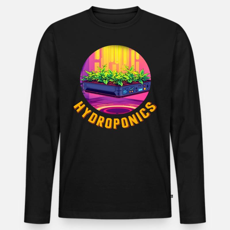 Hydroponik - Männer Premium Bio Langarmshirt - Schwarz