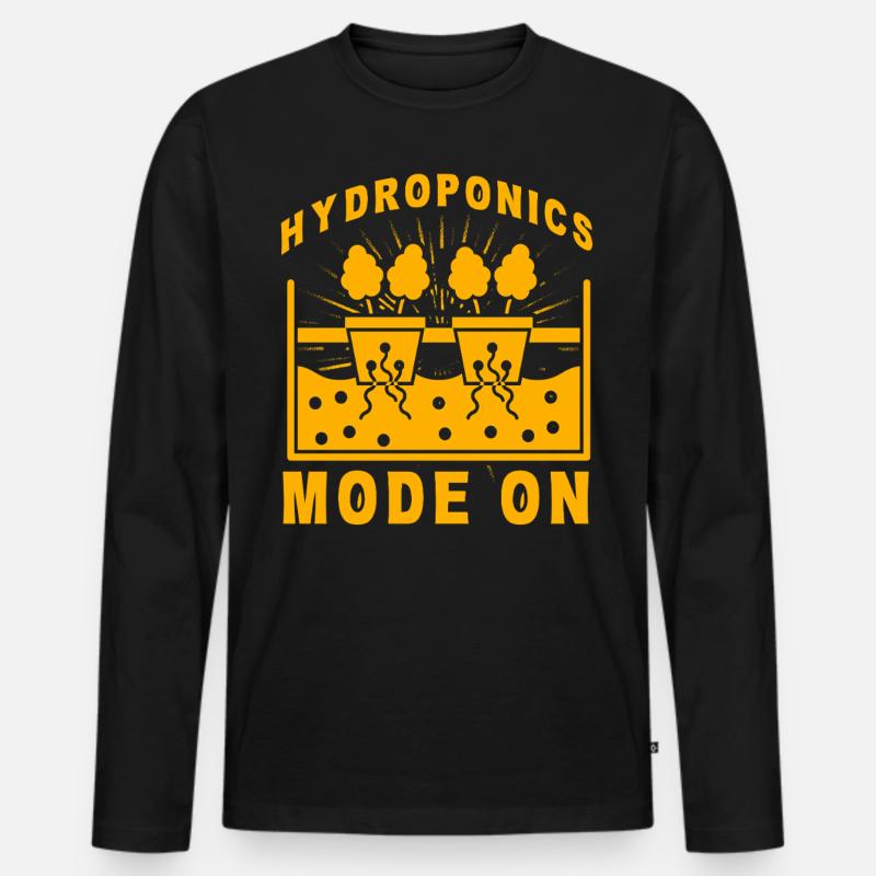 Hydroponik-Modus Ein - Männer Premium Bio Langarmshirt - Schwarz