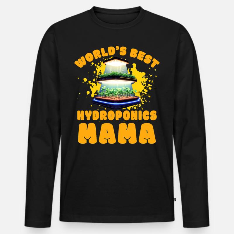 Die weltbeste Hydrokultur-Mama - Männer Premium Bio Langarmshirt - Schwarz